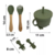 Imagem do Kit Introdução Alimentar Bebê Utensílios de Silicone 8 Pçs BBL-54- Verde Escuro