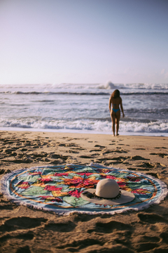 Canga de praia redonda - Mandala Deixa Fluir - Brisa do Sol Mandalas