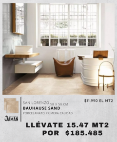 Saldo de 14.12mt2 Porcelanato San Lorenzo Bauhause Sand 58X58 - comprar online