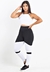 Cropped Branco + Calça Legging Fitness Preto Com Branco Conjunto Fitness | REF: LX054 - comprar online