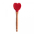 Colher de Silicone com Cabo em Bambu Heart Vermelho 27cm