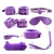 Kit bdsm 7 piezas en morado. Ajustables
Incluye:
1 par de esposas
1 par de tobilleras
1 collarin con cuerda
1 cuerda
1 latigo
1 mordasa con abujeritos