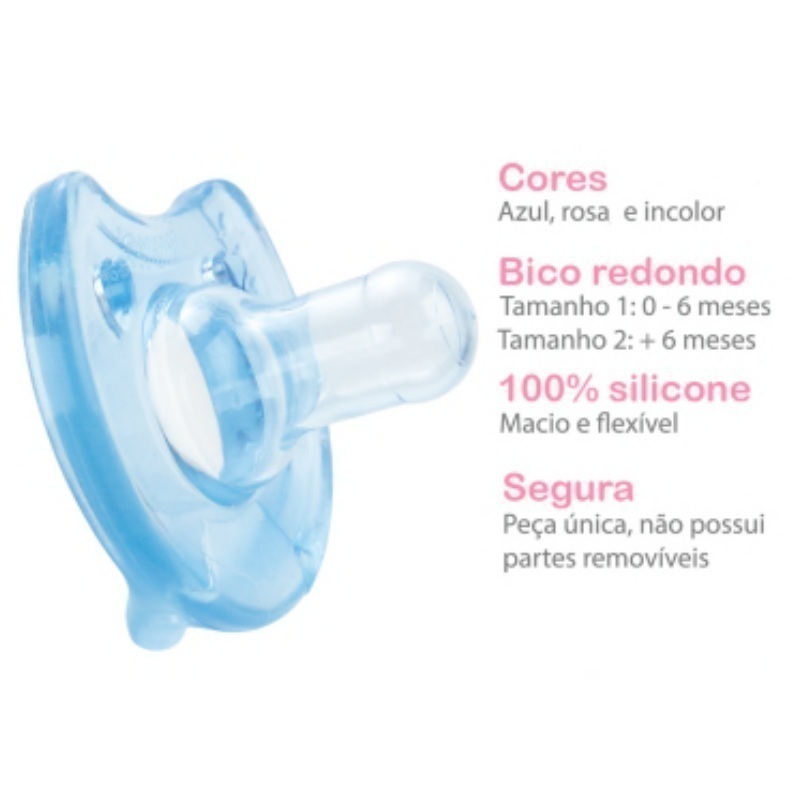 Chupeta Bico Redondo 100% Silicone Soft Comfort Fase 2 Kuka