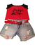 Conjunto feminino Cropped com Short e cinto GT6044 - ARTH VALEN KIDS & TEEN