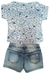 Conjunto Infantil menina cropped e short jeans D´Viller 41118 - comprar online