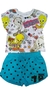 Conjunto Infantil menina Blusa e short moletinho 92203