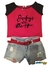 Conjunto feminino Cropped com Short e cinto GT6044