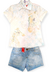 Conjunto Infantil menina Camisete e short jeans 121148