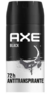 Antitranspirante Axe black antibacterial en aerosol para caballero 152 ml