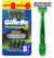 Rastrillo Gillette Prestobarba3 Sport con 3 hojas para rasurar al ras, 8 pzas