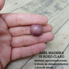 Anel madeira 01 roxo claro