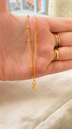 Pulseira duas em uma folheada a ouro 18k - comprar online