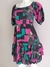 Vestido Isabel estampado Preto/Rosa veste M e G