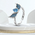 Anel aberto com coroa de asa em prata esterlina 925 para mulheres, série ajust? - comprar online