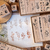 22 peças/conjunto carimbos de borracha montado madeira planta e flor decorativo - loja online