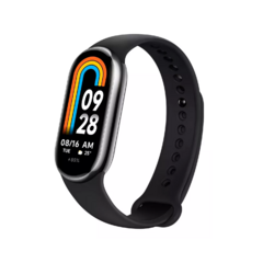 Xiaomi Smart Band Mi Band 8 1.62 Caja De Plástico Negra, Malla Negra De Silicona Y Bisel Negro De Plástico