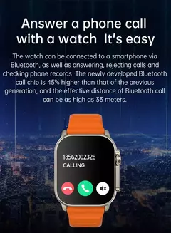 Imagem do Relógio Inteligente de Fitness Ultra IWO Sem Fio, NFC Smartwatch, Chamada Bluet