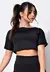 Cropped Fitness Preto com Detalhe Tela