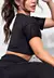 Cropped Fitness Preto com Detalhe Tela - comprar online