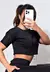 Cropped Fitness Preto com Detalhe Tela - loja online