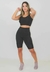 Conjunto Cropped e Bermuda Fitness Preto