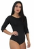 Body Feminino Manga Curta Preto Liso