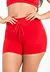 Short Liso Vermelho Cadarço Fake - comprar online