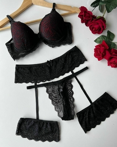 Conjunto Meg Sensual Preto - Pijamas Garota Fashion