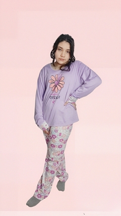 Pijama Manga longa Térmica Lilás - Pijamas Garota Fashion