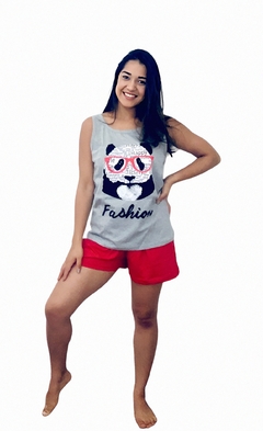 Pijama Shortdoll Regata Urso Panda - loja online