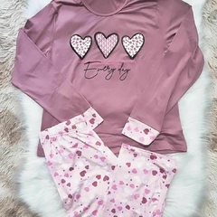 Pijama Manga longa Térmica Rosa na internet