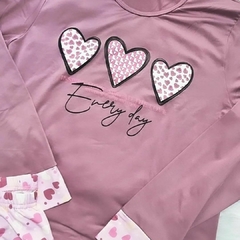 Pijama Manga longa Térmica Rosa - comprar online