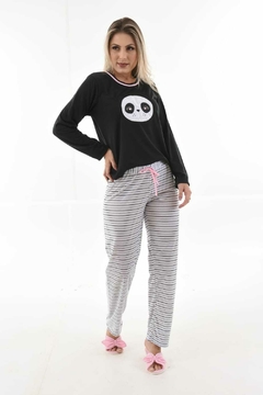 Pijama Manga longa Desenho Panda Viscose Premium - comprar online