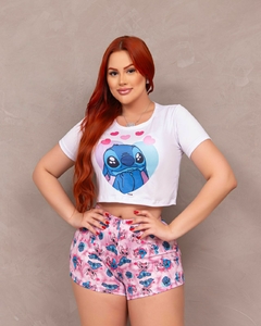 Babydoll Virginia de manguinha Stich