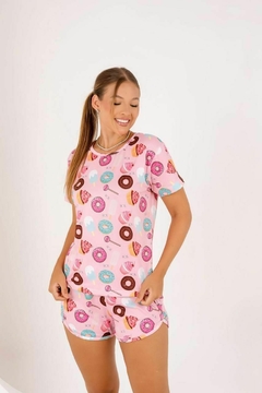 Pijama Shortdoll Suede Premium Anne Donut's na internet