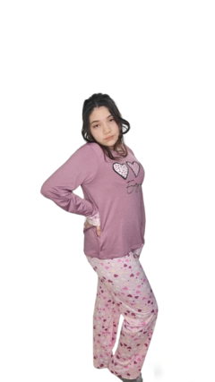 Pijama Manga longa Térmica Rosa - Pijamas Garota Fashion