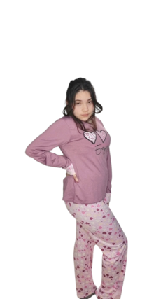 Pijama Manga longa Térmica Rosa na internet