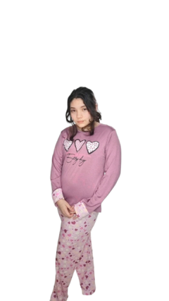 Pijama Manga longa Térmica Rosa - loja online