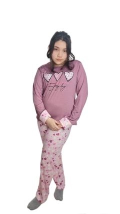 Pijama Manga longa Térmica Rosa - comprar online