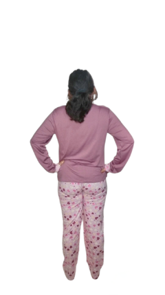 Pijama Manga longa Térmica Rosa