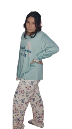 Pijama Manga longa Térmica Cor verde - comprar online