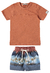 CONJUNTO INFANTIL MENINO CAMISETA E BERMUDA LISTRINHAS IOLUIG!