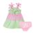 Vestido verde e rosa Infanti