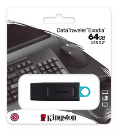 Memoria USB Kingston Datatraveler Exodia Dtx/64 64gb 3.2 Gen Color Negro