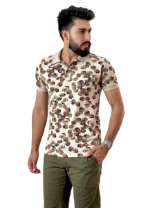 Gola Polo Floral Estampado Nude