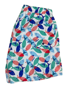 Bermuda de Tactel Estampa Exclusiva Floral Peixe - comprar online