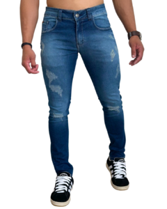 Calça Jeans Skinny destroyed