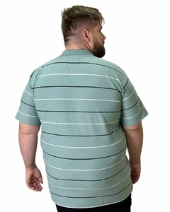 Gola Polo PlusSize Listrado Verde com Bolso na internet