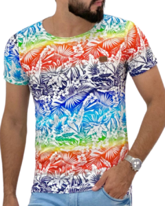 Camiseta Floral Branca 100% Algodão - comprar online