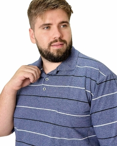 Gola Polo PlusSize Listrado Azul com Bolso na internet